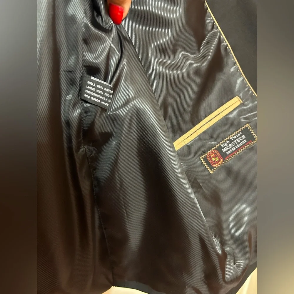 NWT slim black suit jacket super deluxe size 38R